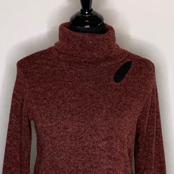 143 Story by Line Up maroon angora blend cut out sweater size Small - Picture 2 of 12